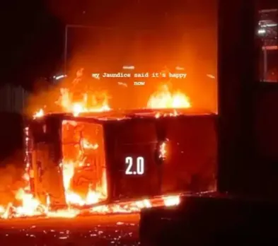 bhopal vit college protest fire photos 1