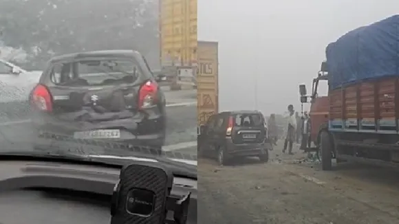 noida highway vehicles collided
