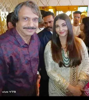 Aishwarya Rai Bachchan with sr journalist Chaitanya Padukone  at PS movie trailer launch