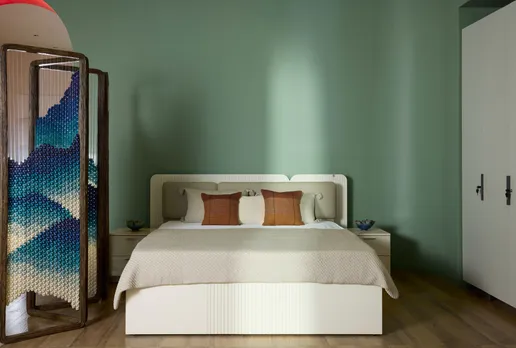 The Breathe Section- Upmods Elemy Bed & Origami divider screen from Adigami Studio