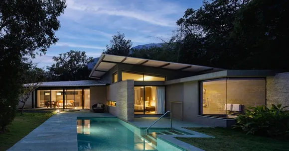The villas at Dharana at Shillim are powered by solar energy and eco-practices such as composting are followed at the retreat