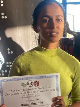 Representing India at the 2022 Chess Olympiad in France, Himanshi ranked 14th among the world’s top players.