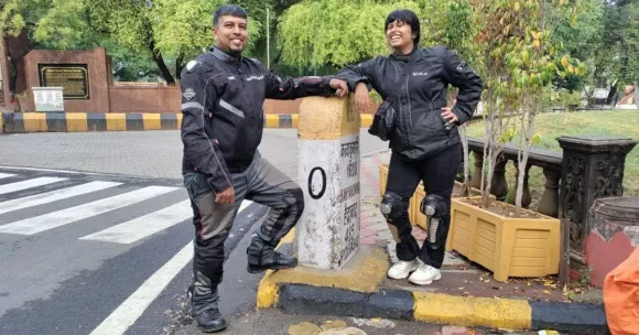 Ajay and Angelica drove from Kanyakumari to Thang in Ladakh in 2023 covering 7000 km, Picture source: Ajay