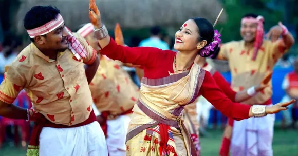 Assam’s Bihu celebrates harvest and rural life with folk songs, bonfires, and respect for land and livestock.
