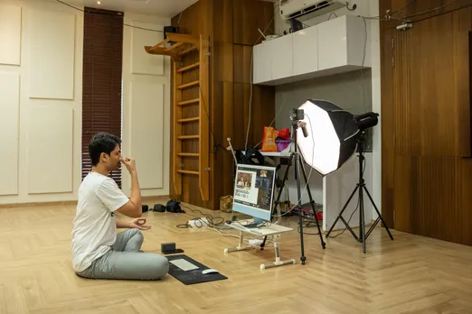 Saurabh taking online Yoga classes