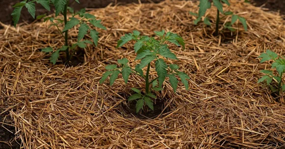 leaf mulching healthy garden