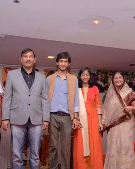 Saurabh Bothra with his parents and sister