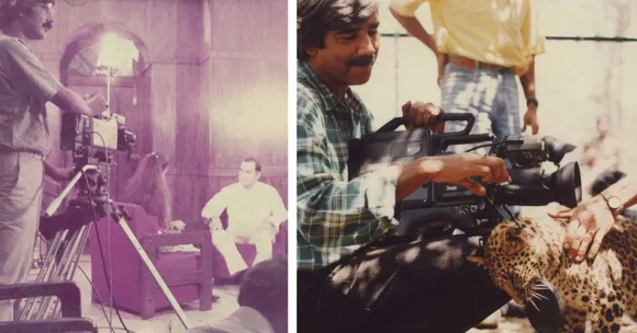 Mike Pandey was a cinematographer in Bollywood (L) before he transitioned to wildlife filmmaking (R)
