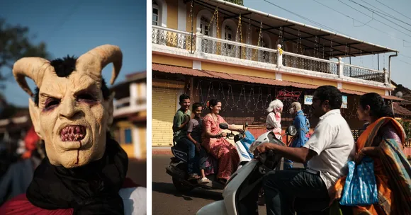 Potekar festival installation at the Museum of Goa, capturing the playful, mask-driven tradition rooted in village folklore. (Photograph: Abhishek Anil)