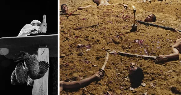 Chorotsav at the Museum of Goa, featuring photographs that document the village’s act of collective remembrance. (Photographs: Salonee Jain (L), Deepbrata Dutta (R))