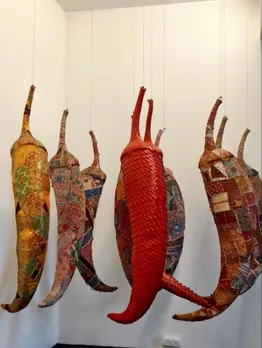 A striking chilli installation at Museum of Goa (MOG), evoking the long journey of the chilli — from the Americas to Goan soil, and from a foreign pod to a cornerstone of Indian identity.