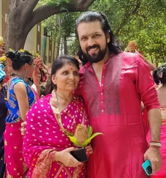 Maya with elder son Manas Kaul