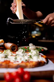 A Neapolitan pizza in making in India
