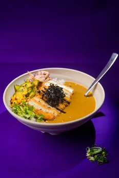 A bowl of Japanese Curry donburi (tofu) to show how Japanese dining culture are getting popular in India, along with the vegetarian route Japanese restaurants in India have to take