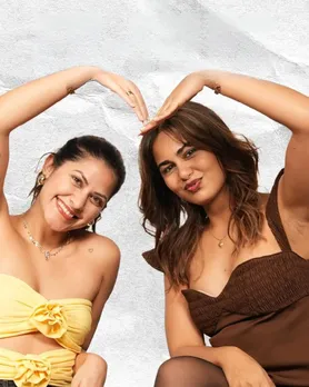 The two hosts of one of top Indian podcasts 2025 pose for the camera, showcasing how women are taking over the must-listen Indian podcasts space.