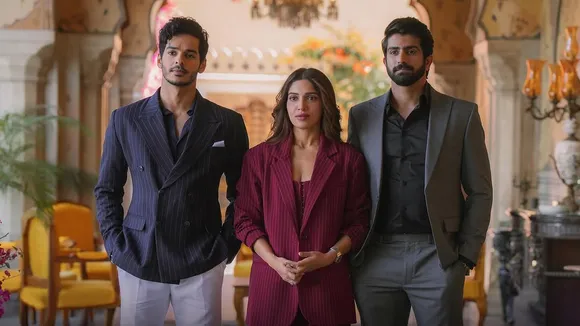 A picture of two men and one woman in a still from an Indian TV show to show how queer breakup dynamics in India work, especially in the aspect of staying friends with exes when it comes to queer dating in India