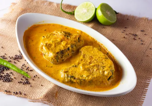 A picture of a mustard fish preparation which counts as authentic Bengali food as well as bengali new year traditional food