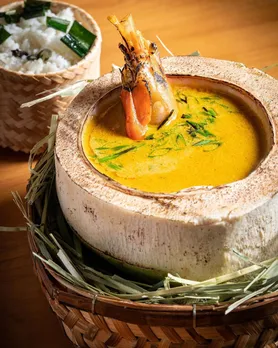 A picture of mustard prawn curry that is a crucial part of Bengali traditional food as well as the celebratory bengali new year traditional food