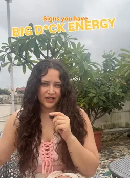 A screenshot of a Reel where a woman is explaining big dick energy, which isn't  cuss word, showing how sexist language thrives even today