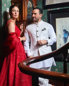 Kareena Kapoor Khan and Saif Ali Khan photographed together in formal wear, embodying enduring Bollywood royalty and modern partnership