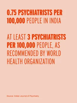 An infographic with statistics on therapists in India