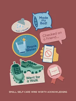 A Moodboard-styled image including pro-mental health advice