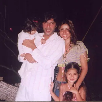 Ananya Panday as a child with her father Chunky Panday, mother Bhavna Pandey and sister Rysa