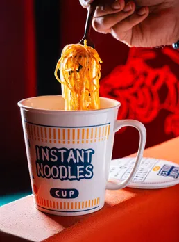 A picture of a cup of instant noodles, one of the crucial Asian food trends India which has made noodles popular in India, to show how Asian influence in India has spread
