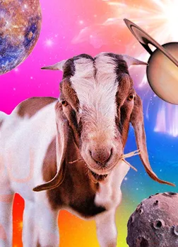 Capricorn zodiac symbol shown as a goat in a colourful planetary setting for November  2025 astrology reading