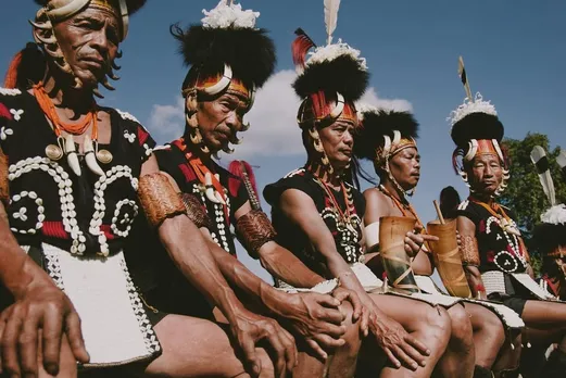 A picture of folk dancers from nagalnd to depict how the best music festivals in India are not just exclusive music festival in India but also incorporate other cultural aspects