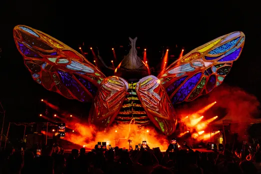 A grand art structure of a rhino beetle to show how a Music festival in India, Echoes of the Earth, has embraced sustainability