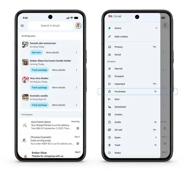 Gmail Purchases tab 1