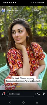 Priyanka Chopra Jonas Instagram Post _Shefali Jariwala Death