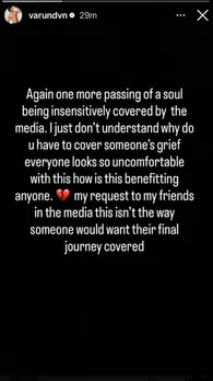 Varun Dhawan Instagram Post _ Shefali Jariwala death