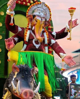 Hombale Films Spiritual Influence Rules Pandals Kantara Inspired Ganpati Last Year Mahavatar Narsimha idol This Year (2)