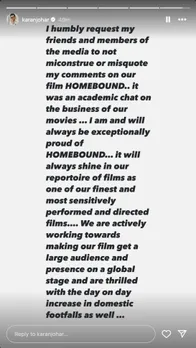 Karan Johar Post