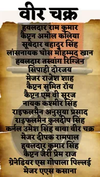 list of Param Vir Chakra Mahavir Chakra and vir Chakra Awardee of Kargil War