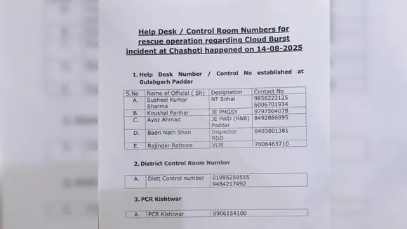 cloudburst in Kishtwar news