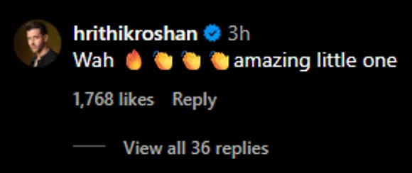Hrithik Roshan's comment