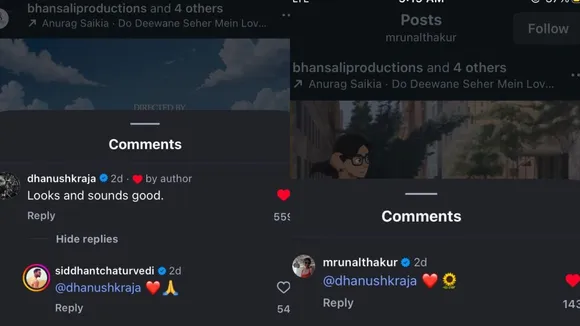 Dhanush and Mrunal Insta comments