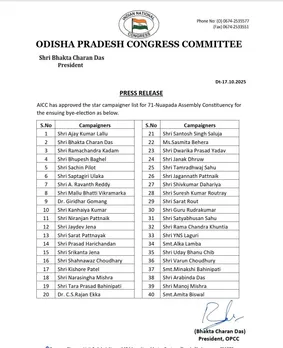 Congress star campaigner list