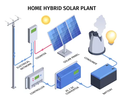 How hybrid rooftoop solar works