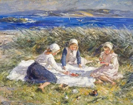 strawberries and cream painting