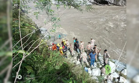 Bus Falls Into River In Uttarakhand