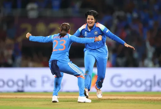 Shafali Verma celebrates with her captain