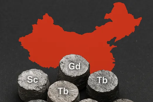 china map and rare earth element together elements
