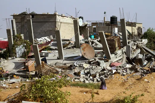 damaged farmland in Gaza