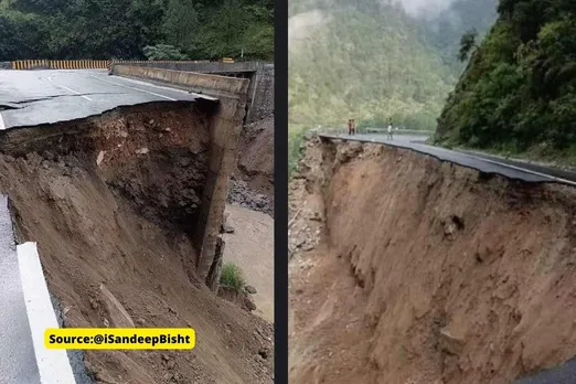 chaar dham all weather road washed away in first rain