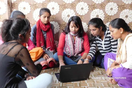 Mery while training girls at the centre, Ajmer