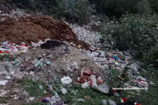 plastic waste dumping in bajghera village gurugram
